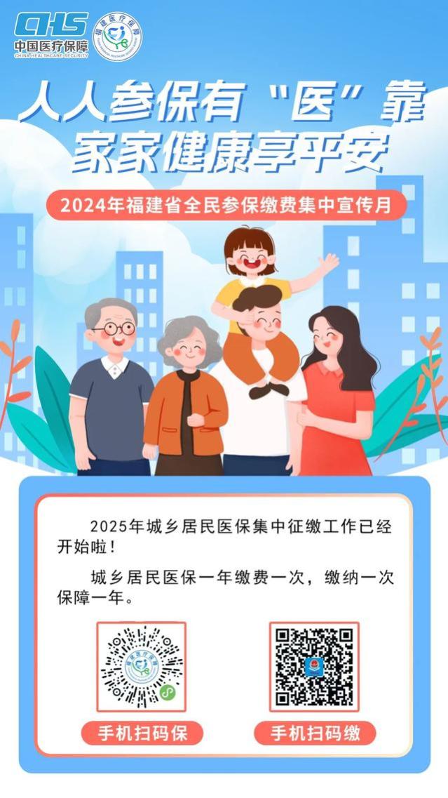 全民参保缴费集中宣传月｜@福建省参保人 2025年度城乡居民医保集中征缴工作开始