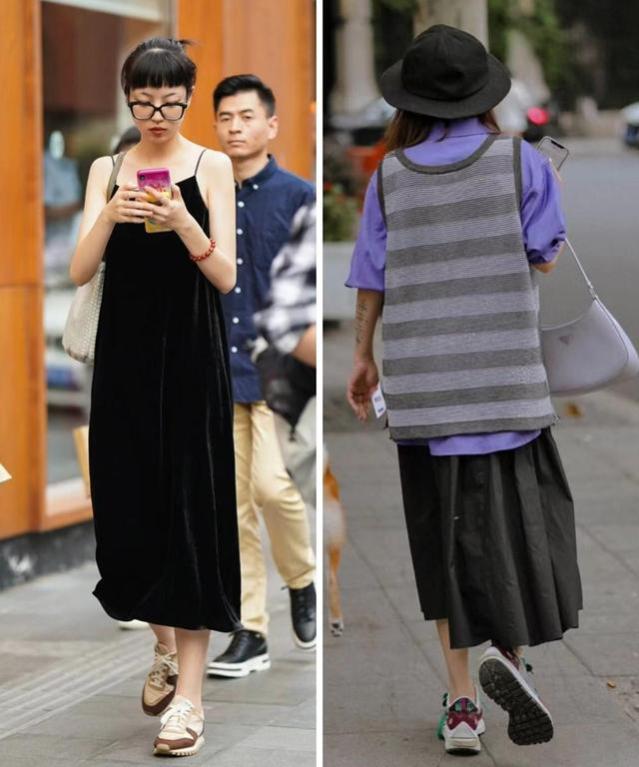 被上海女生惊艳到了，出街都在穿裙子+运动鞋，却个个洋气又高级