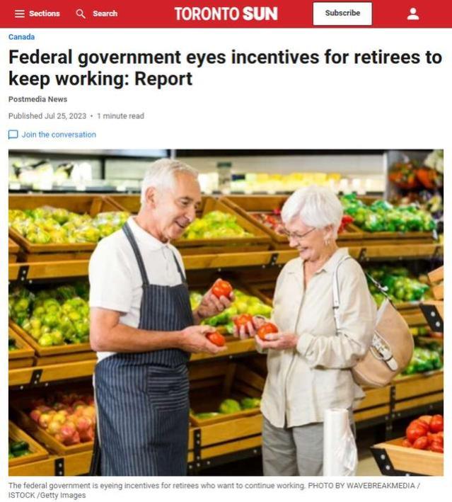 急缺劳力！加拿大或鼓励65岁+退休人员继续工作