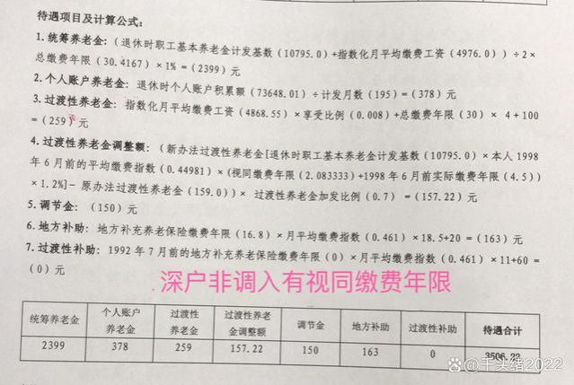 深圳退休养老金待遇共有7项组成，实例对照自己能够享受哪几项？