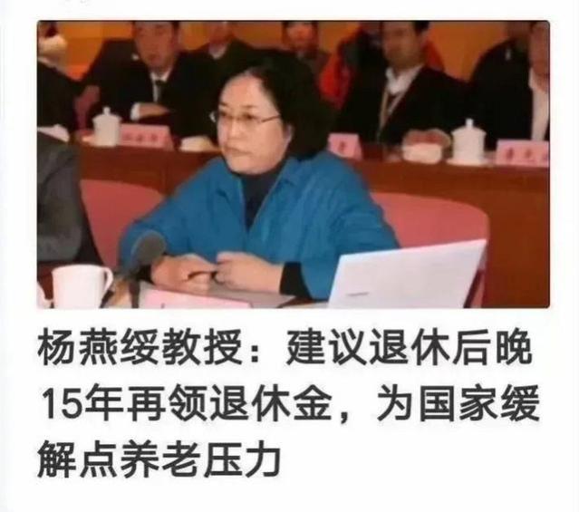 杨教授提议，养老金领取延迟15年，可以减轻国家的养老