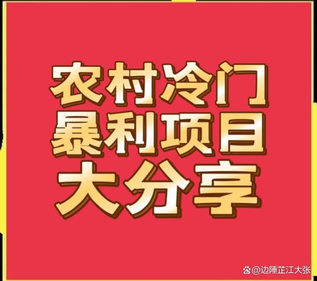 农村冷门项目大分享，想赚钱的过来看，建议收藏！