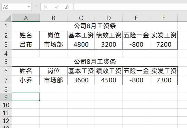 2行标题的工资条，1分钟学会制作！