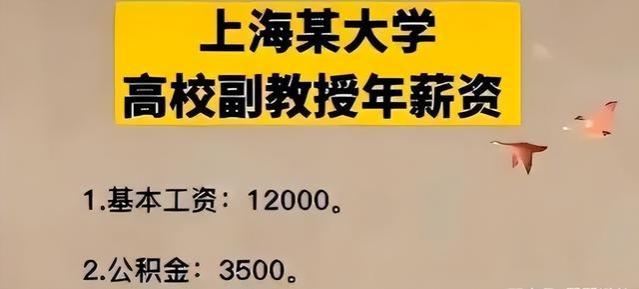 上海副教授晒出工资单，公积金是我的月薪，没有对比就没有伤害