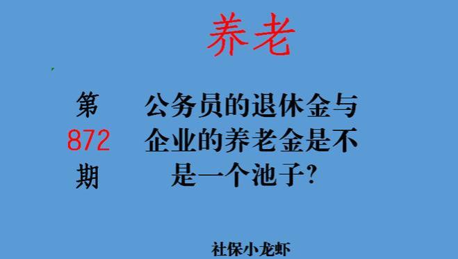 公务员的退休金与企业的养老金是不是一个池子？