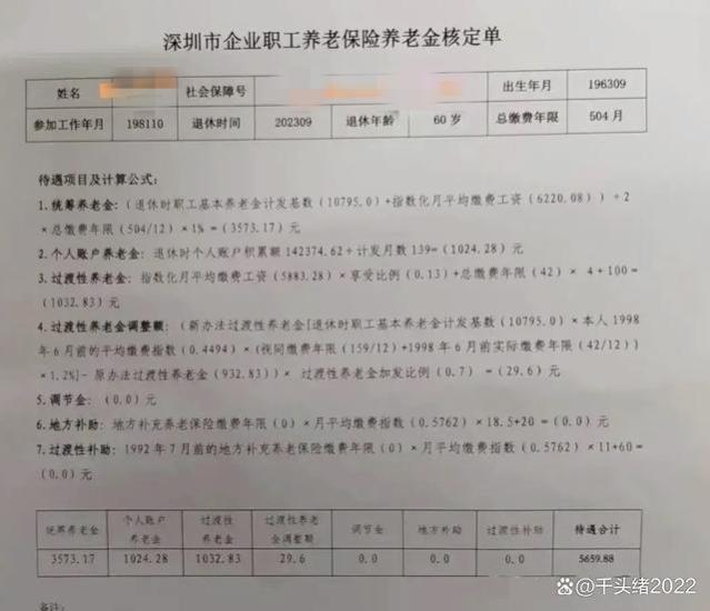 社保42年，个人账户14万，2023年9月深圳退休养老金能有多少？