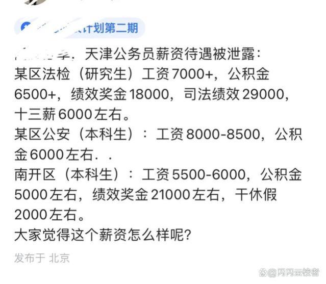 天津公检法公务员薪资待遇曝光，这个薪资他们值得！