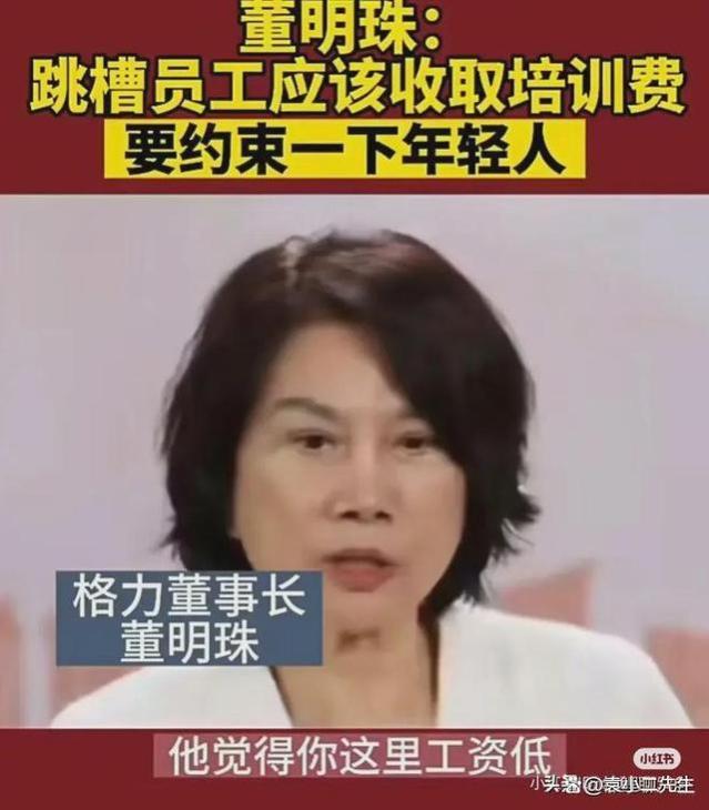 董明珠：应立法对跳槽员工收取培训费，付费上班指日可待？