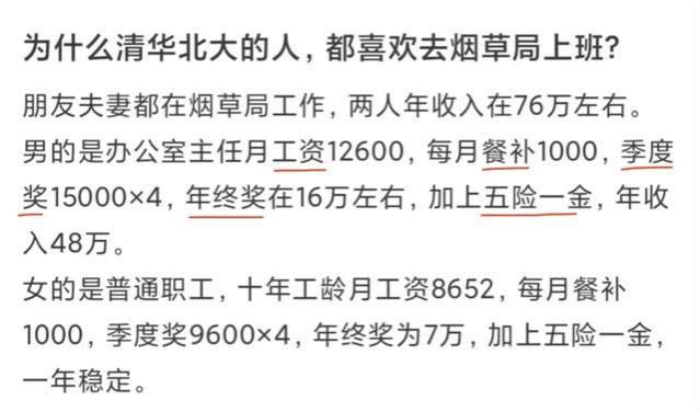 降薪后烟草局某员工工资曝光