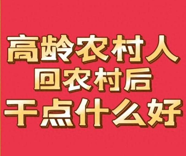 60岁以上农村人不适合再打工，回农村干啥好呢？答案在这里！