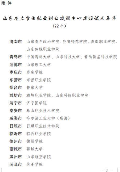 潍坊2所院校！省大学生就业创业赋能中心建设试点名单公布